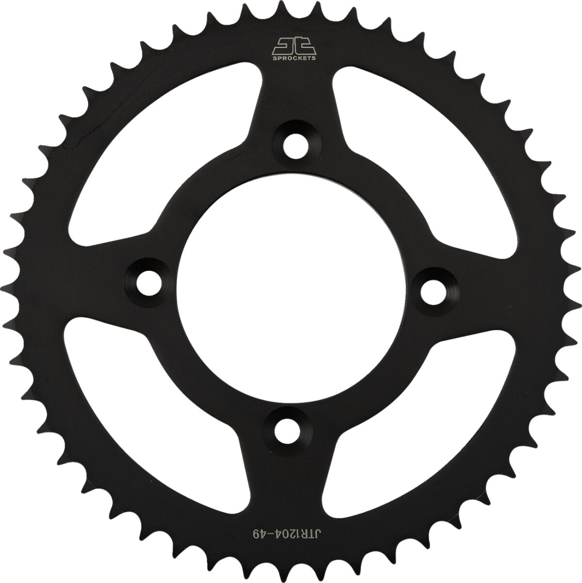 JT SPROCKETS JTR1204.49 REAR REPLACEMENT SPROCKET 49 TEETH 520 PITCH BLACK C49 HIGH CARBON STEEL JTR1204.49