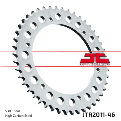 JT SPROCKETS JTR2011.46 REAR REPLACEMENT SPROCKET 46 TEETH 50 PITCH NATURAL C49 HIGH CARBON STEEL JTR2011.46