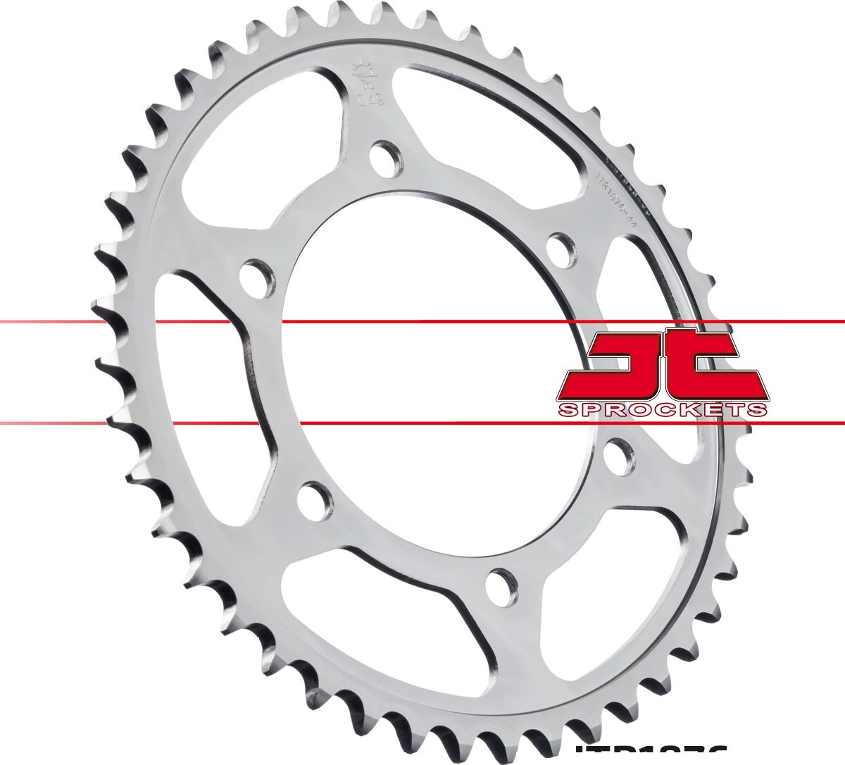 JT SPROCKETS JTR1876.44 REAR REPLACEMENT SPROCKET 44 TEETH 525 PITCH NATURAL C49 HIGH CARBON STEEL JTR1876.44