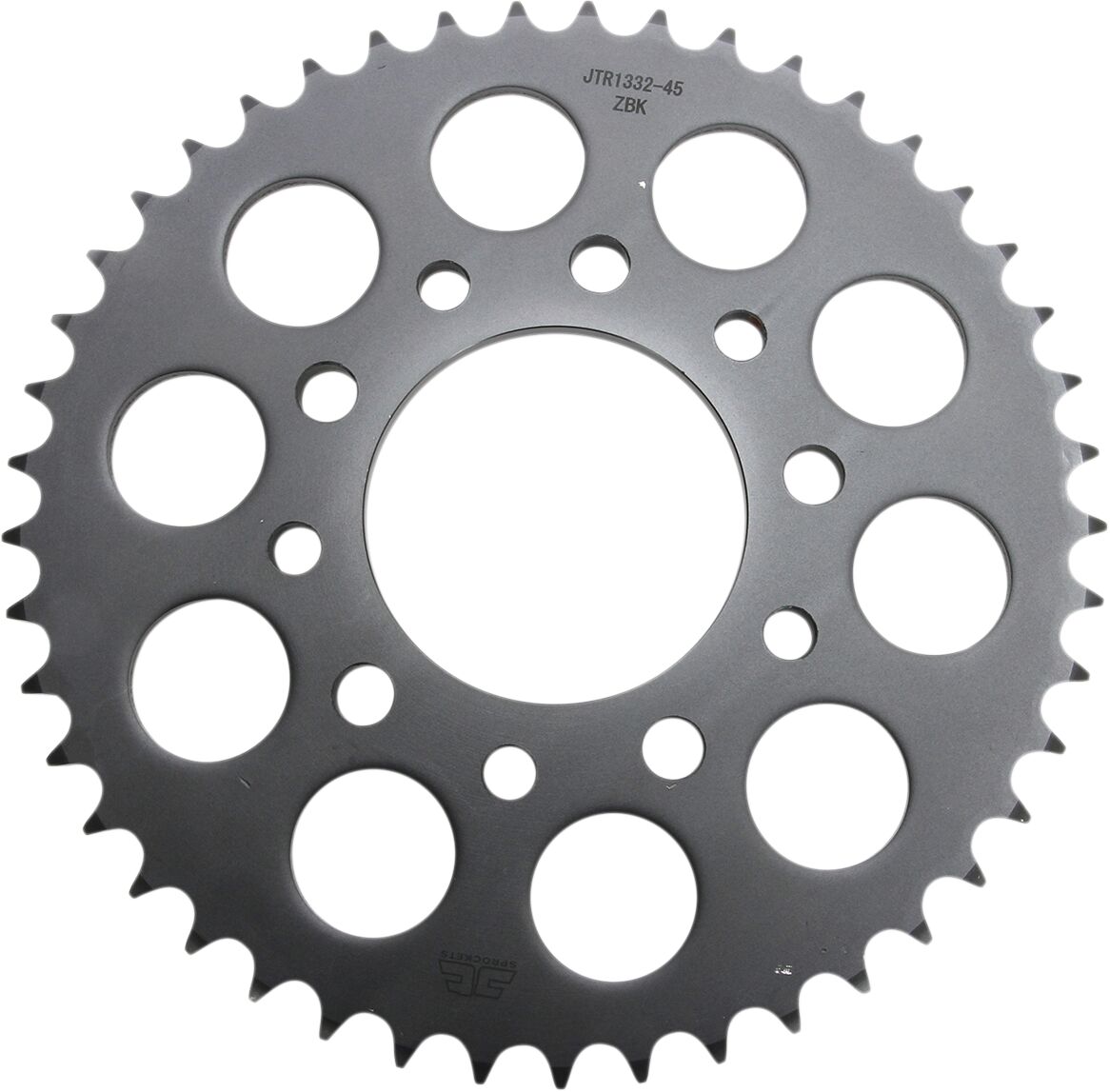 JT SPROCKETS JTR1332.45ZBK REAR REPLACEMENT SPROCKET 45 TEETH 525 PITCH NATURAL C49 HIGH CARBON STEEL JTR1332.45ZBK