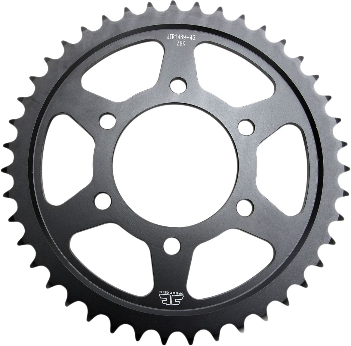 JT SPROCKETS JTR1489.43ZBK REAR REPLACEMENT SPROCKET 43 TEETH 525 PITCH NATURAL C49 HIGH CARBON STEEL JTR1489.43ZBK