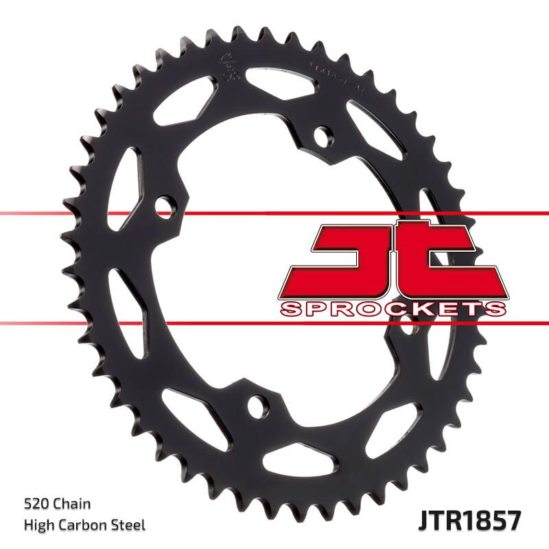 JT SPROCKETS JTR1857.38ZBK REAR REPLACEMENT SPROCKET 38 TEETH 520 PITCH BLACK C49 HIGH CARBON STEEL JTR1857.38ZBK