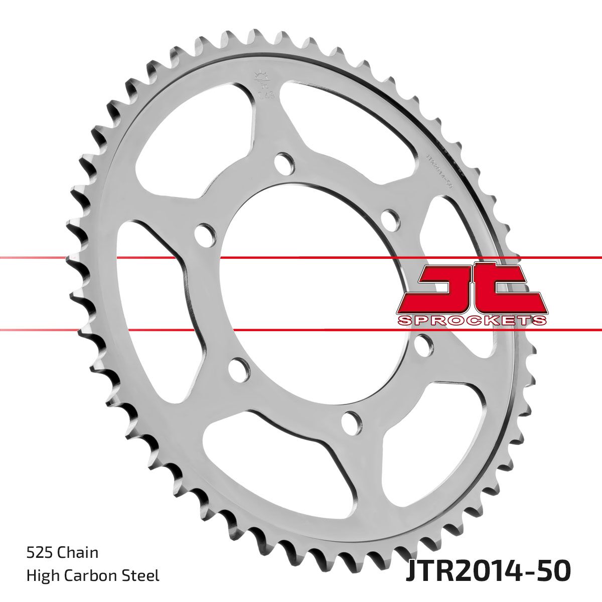 JT SPROCKETS JTR2014.50ZBK REAR REPLACEMENT SPROCKET 50 TEETH 525 PITCH NATURAL C49 HIGH CARBON STEEL JTR2014.50ZBK