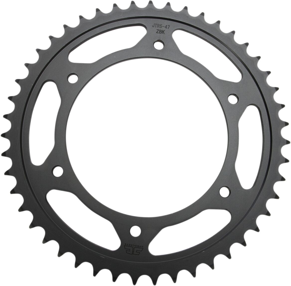 JT SPROCKETS JTR5.47ZBK REAR REPLACEMENT SPROCKET 47 TEETH 520 PITCH BLACK C49 HIGH CARBON STEEL JTR5.47ZBK