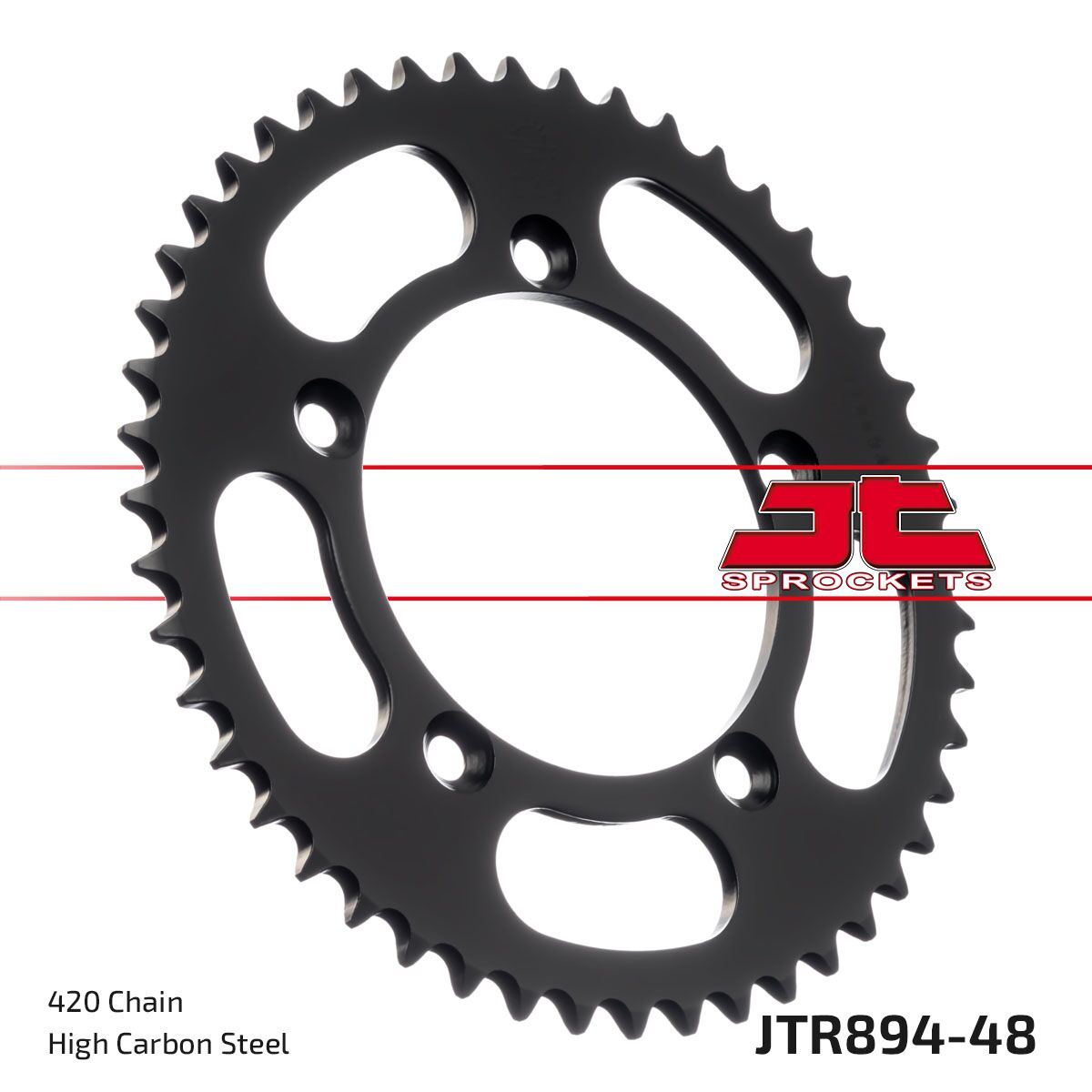 JT SPROCKETS JTR894.48ZBK REAR REPLACEMENT SPROCKET 48 TEETH 420 PITCH BLACK C49 HIGH CARBON STEEL JTR894.48ZBK