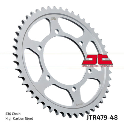 JT SPROCKETS JTR479.48ZBK REAR REPLACEMENT SPROCKET 48 TEETH 530 PITCH BLACK C49 HIGH CARBON STEEL JTR479.48ZBK