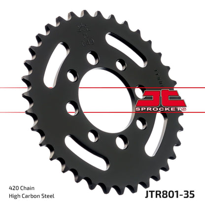 JT SPROCKETS JTR801.35 REAR REPLACEMENT SPROCKET 35 TEETH 420 PITCH NATURAL C49 HIGH CARBON STEEL JTR801.35