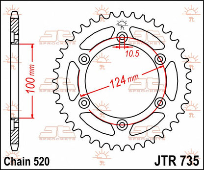JT SPROCKETS SPROCKET REAR 36T 520 JTR735.36