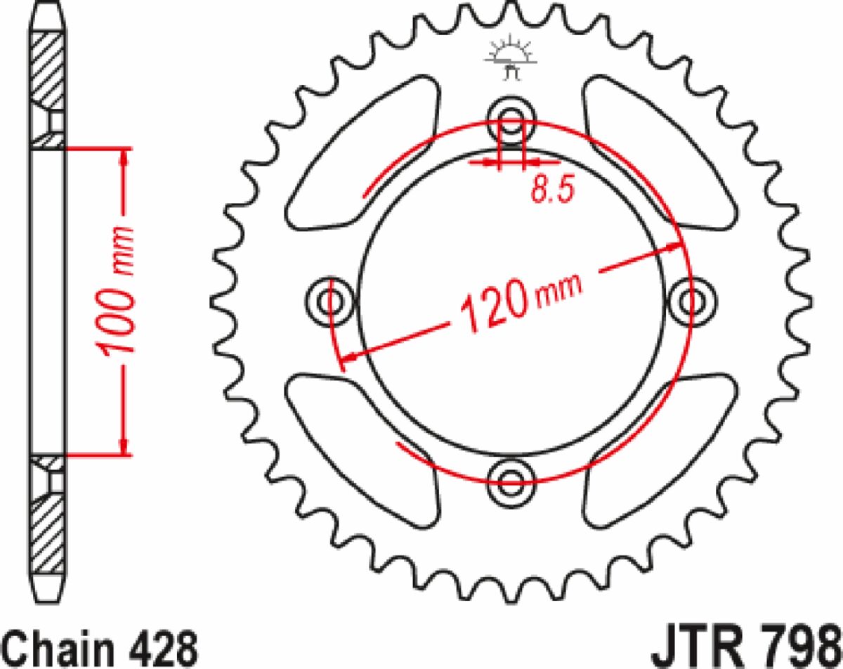 JT SPROCKETS SPROCKET RR YAMAHA 46T JTR798.46