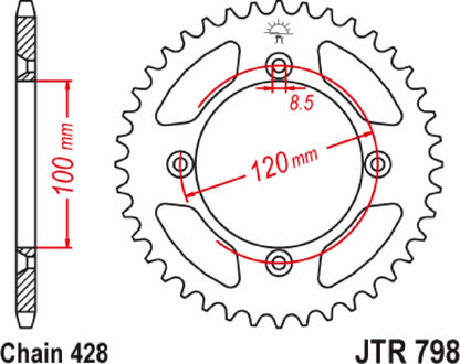 JT SPROCKETS SPROCKET RR YAMAHA 46T JTR798.46