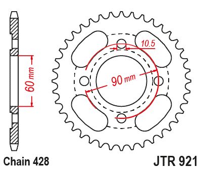 JT SPROCKETS SPROCKET REAR 41T 428 JTR921.41