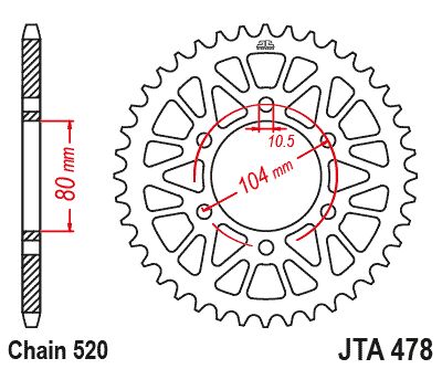 JT SPROCKETS SPROCKET RL 48T BLK JTA478.48BLK