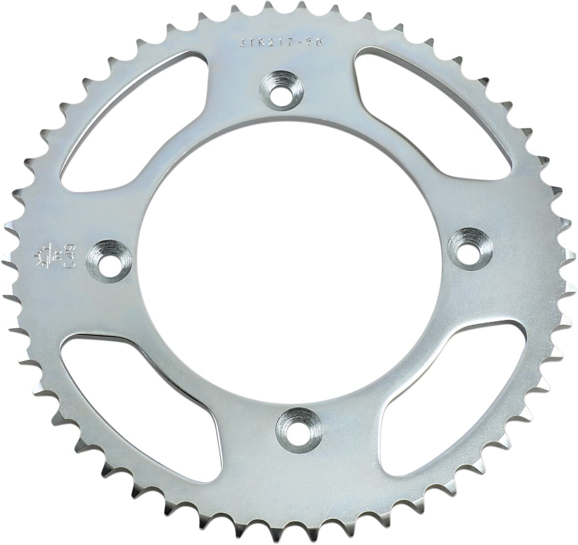 JT SPROCKETS JTR217.50 REAR REPLACEMENT SPROCKET 50 TEETH 428 PITCH NATURAL C49 HIGH CARBON STEEL JTR217.50