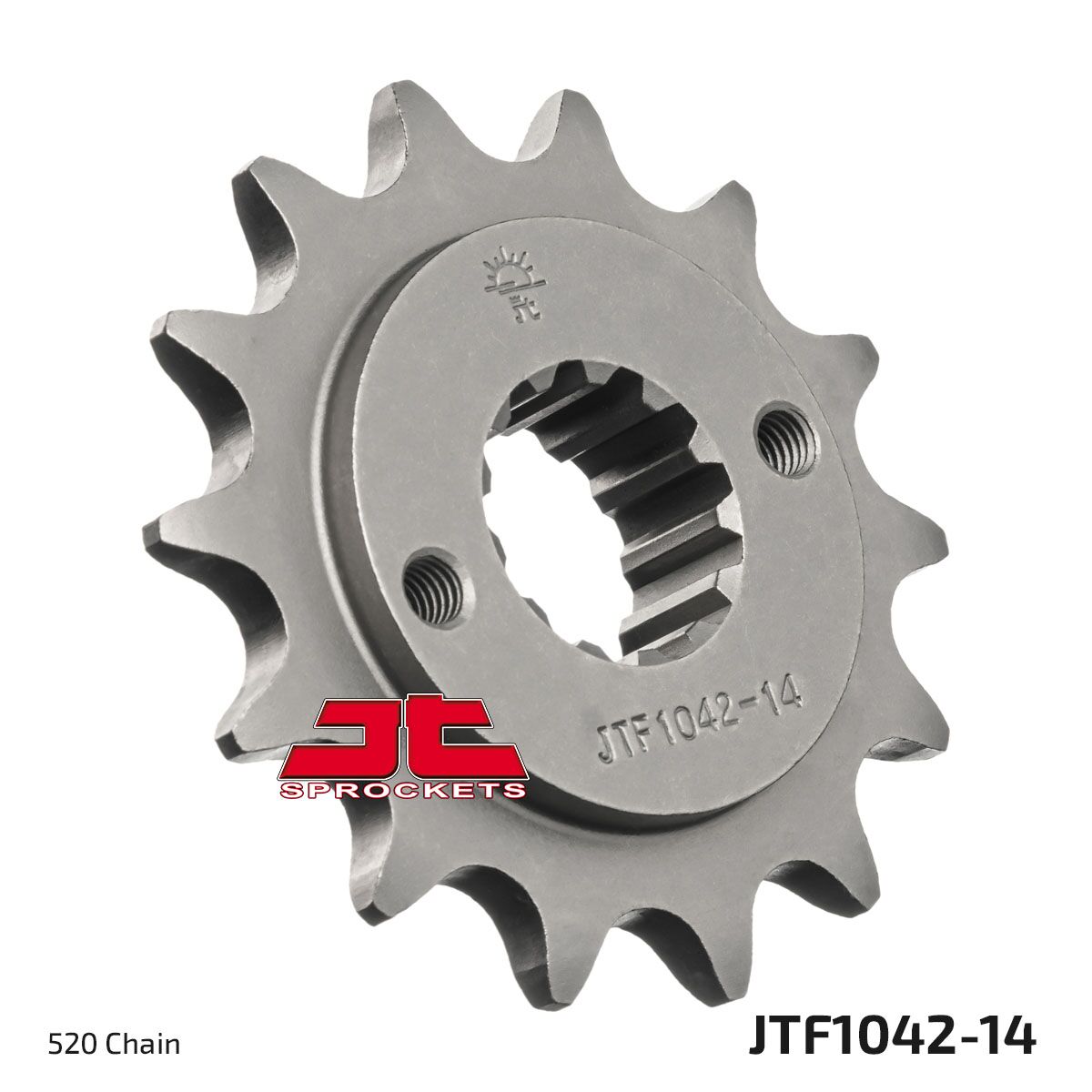 JT SPROCKETS JTF1042.14 FRONT REPLACEMENT SPROCKET 14 TEETH 520 PITCH NATURAL STEEL JTF1042.14