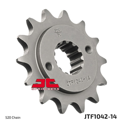 JT SPROCKETS JTF1042.14 FRONT REPLACEMENT SPROCKET 14 TEETH 520 PITCH NATURAL STEEL JTF1042.14