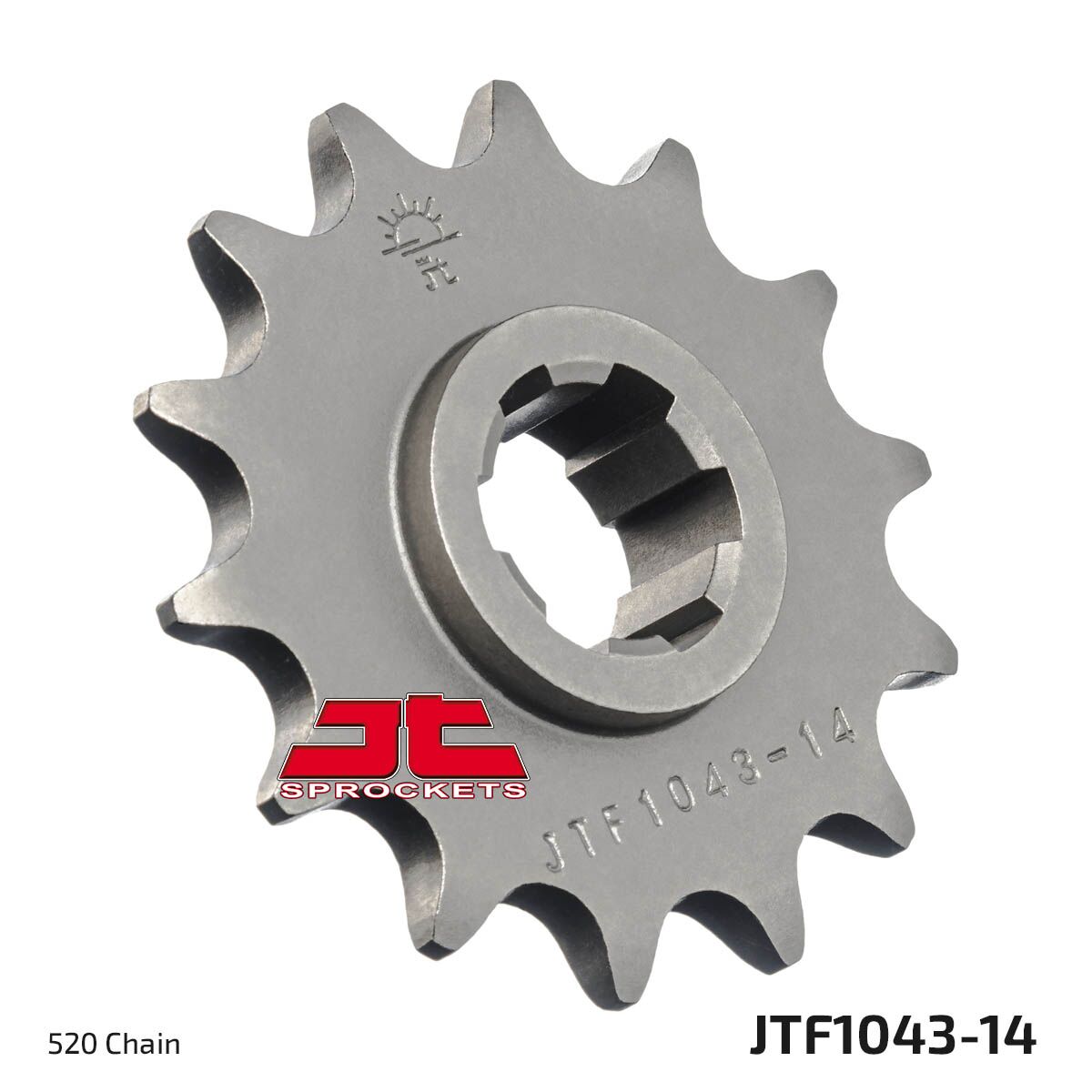 JT SPROCKETS JTF1043.14 FRONT REPLACEMENT SPROCKET 14 TEETH 520 PITCH NATURAL STEEL JTF1043.14