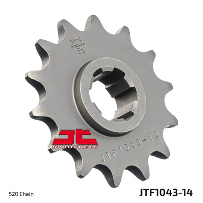 JT SPROCKETS JTF1043.14 FRONT REPLACEMENT SPROCKET 14 TEETH 520 PITCH NATURAL STEEL JTF1043.14