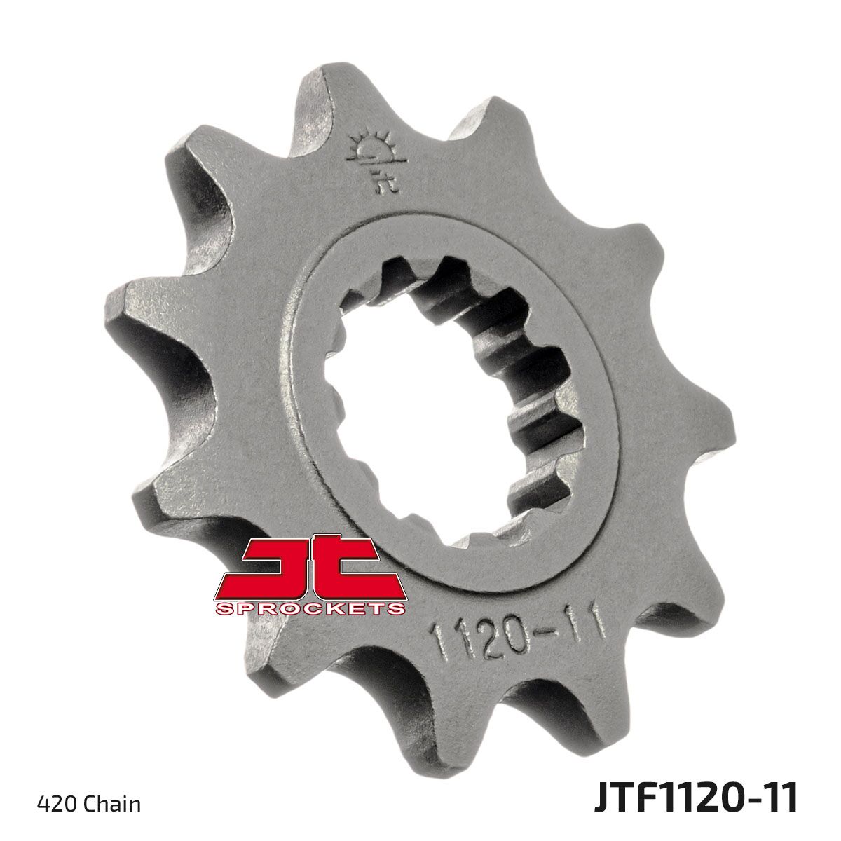 JT SPROCKETS JTF1120.11 FRONT REPLACEMENT SPROCKET 11 TEETH 420 PITCH NATURAL STEEL JTF1120.11