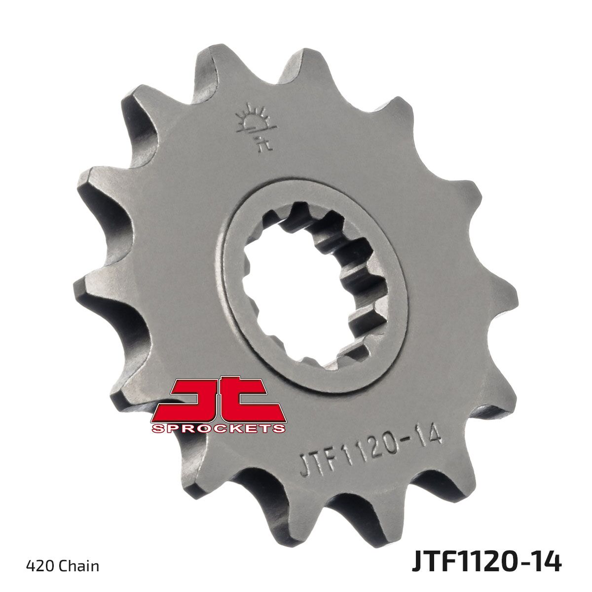 JT SPROCKETS JTF1120.14 FRONT REPLACEMENT SPROCKET 14 TEETH 420 PITCH NATURAL STEEL JTF1120.14