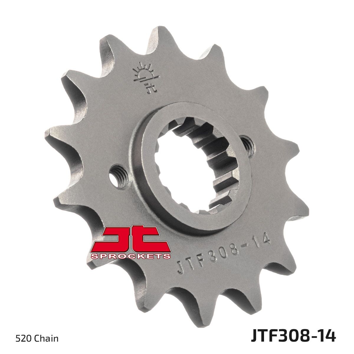 JT SPROCKETS JTF308.14 FRONT REPLACEMENT SPROCKET 14 TEETH 520 PITCH NATURAL STEEL JTF308.14