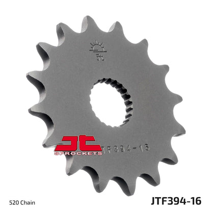 JT SPROCKETS JTF394.16 FRONT REPLACEMENT SPROCKET 16 TEETH 520 PITCH NATURAL STEEL JTF394.16