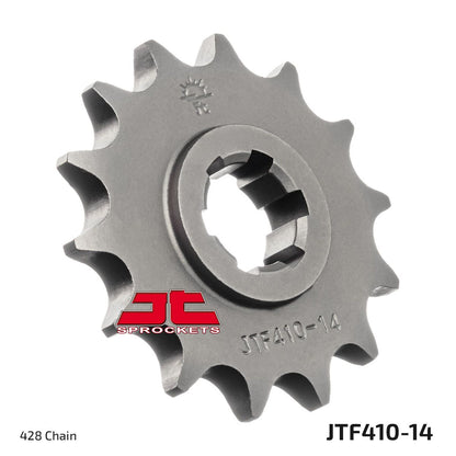 JT SPROCKETS JTF410.14 FRONT REPLACEMENT SPROCKET 14 TEETH 428 PITCH NATURAL STEEL JTF410.14