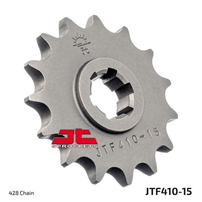 JT SPROCKETS JTF410.15 FRONT REPLACEMENT SPROCKET 15 TEETH 428 PITCH NATURAL STEEL JTF410.15