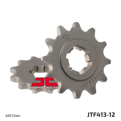 JT SPROCKETS JTF413.12 FRONT REPLACEMENT SPROCKET 12 TEETH 420 PITCH NATURAL STEEL JTF413.12