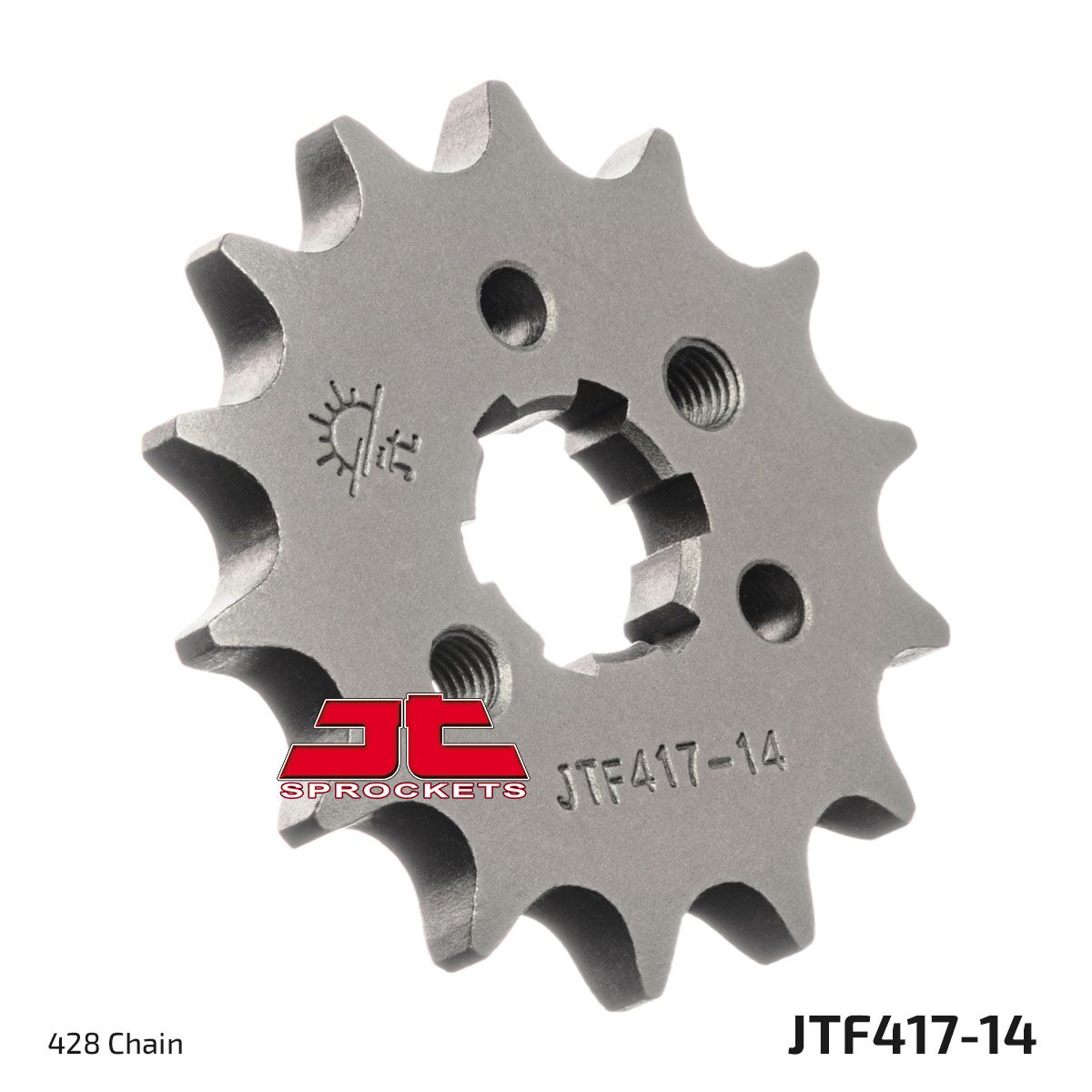 JT SPROCKETS JTF417.14 FRONT REPLACEMENT SPROCKET 14 TEETH 428 PITCH NATURAL STEEL JTF417.14