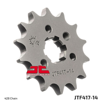 JT SPROCKETS JTF417.14 FRONT REPLACEMENT SPROCKET 14 TEETH 428 PITCH NATURAL STEEL JTF417.14