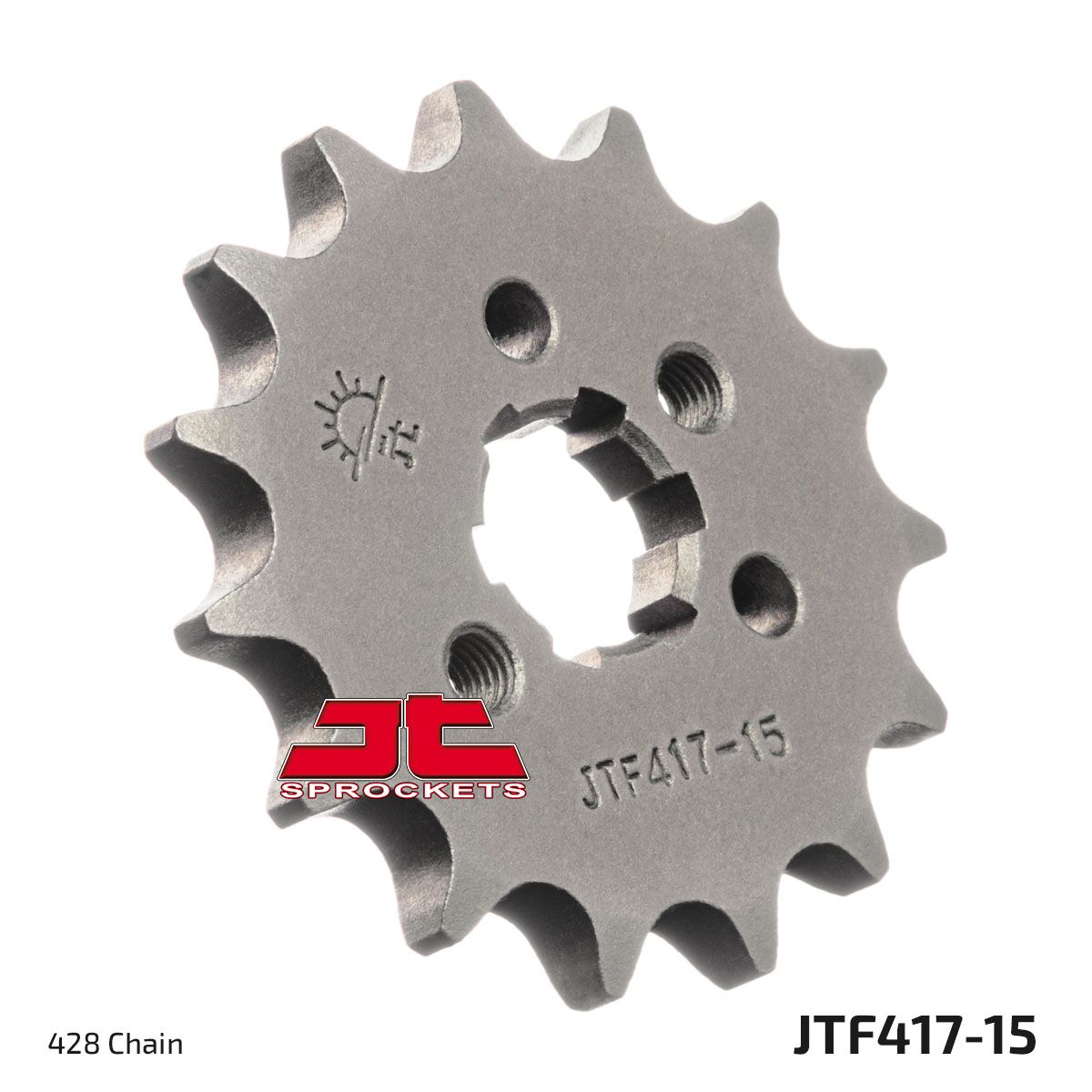 JT SPROCKETS JTF417.15 FRONT REPLACEMENT SPROCKET 15 TEETH 428 PITCH NATURAL STEEL JTF417.15