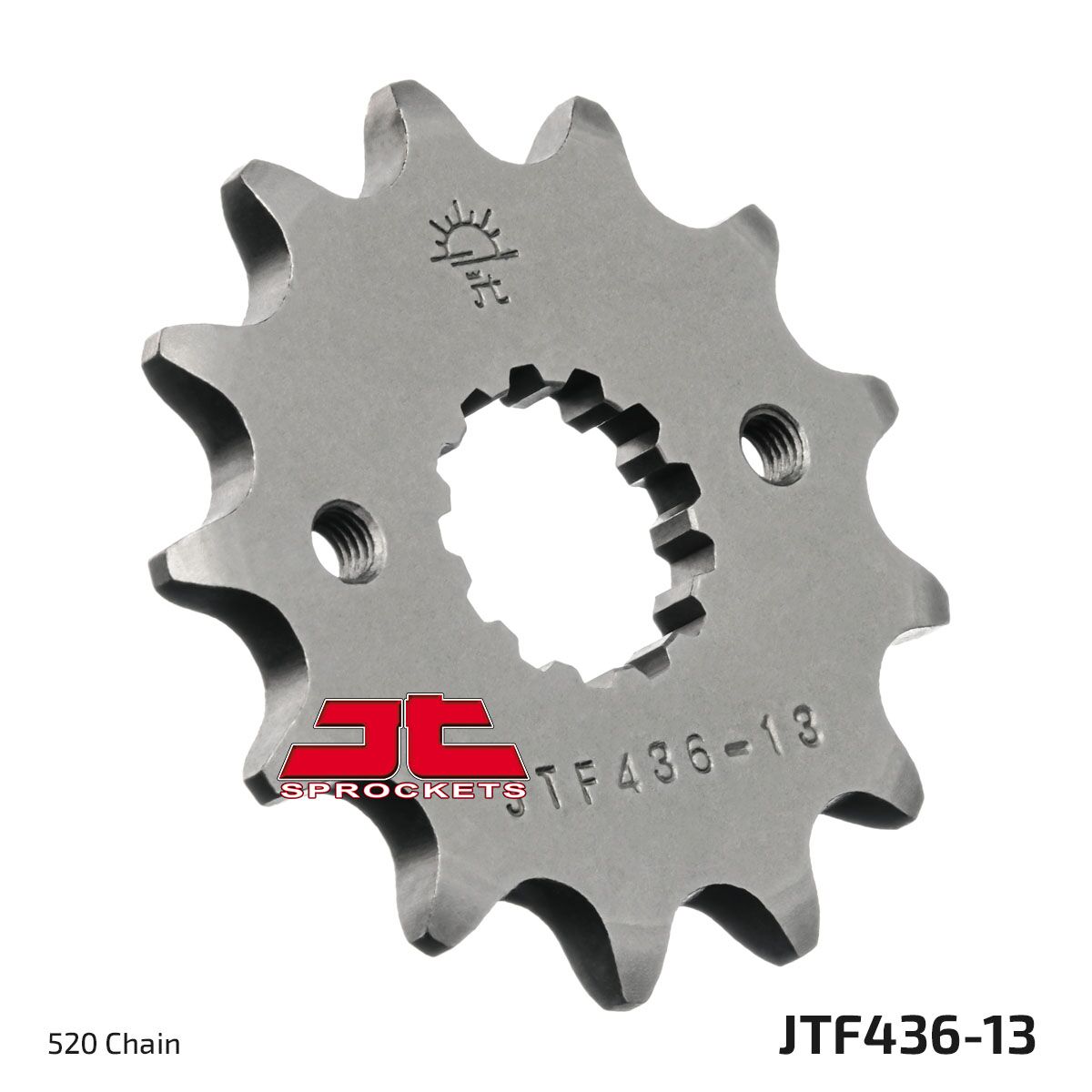 JT SPROCKETS JTF436.13 FRONT REPLACEMENT SPROCKET 13 TEETH 520 PITCH NATURAL STEEL JTF436.13