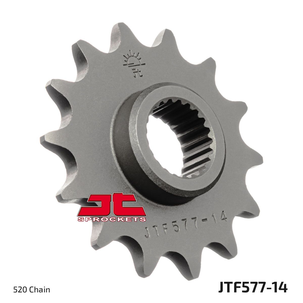 JT SPROCKETS JTF577.14 FRONT REPLACEMENT SPROCKET 14 TEETH 520 PITCH NATURAL STEEL JTF577.14