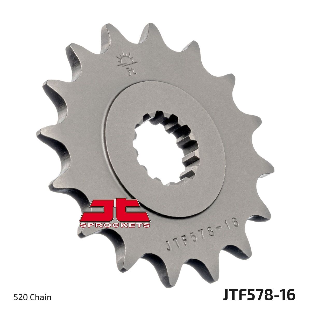 JT SPROCKETS JTF578.16 FRONT REPLACEMENT SPROCKET 16 TEETH 520 PITCH NATURAL STEEL JTF578.16