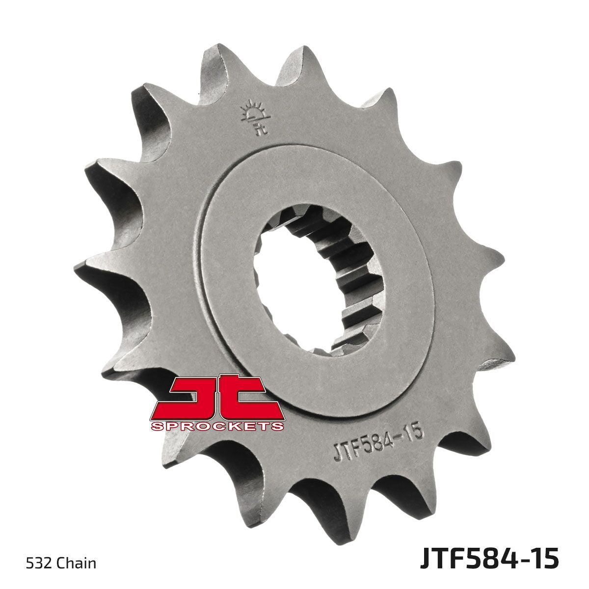 JT SPROCKETS JTF584.15 FRONT REPLACEMENT SPROCKET 15 TEETH 532 PITCH NATURAL STEEL JTF584.15