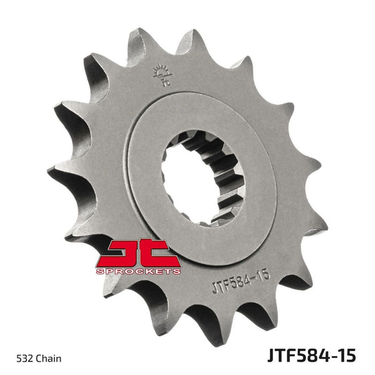 JT SPROCKETS JTF584.15 FRONT REPLACEMENT SPROCKET 15 TEETH 532 PITCH NATURAL STEEL JTF584.15