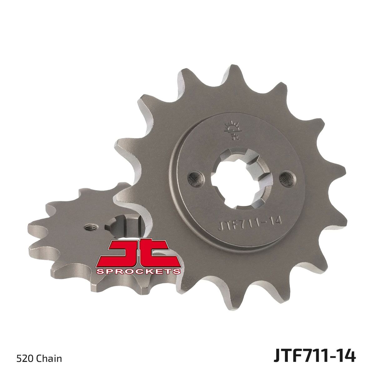 JT SPROCKETS JTF711.14 FRONT REPLACEMENT SPROCKET 14 TEETH 520 PITCH NATURAL STEEL JTF711.14