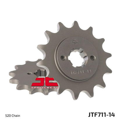 JT SPROCKETS JTF711.14 FRONT REPLACEMENT SPROCKET 14 TEETH 520 PITCH NATURAL STEEL JTF711.14