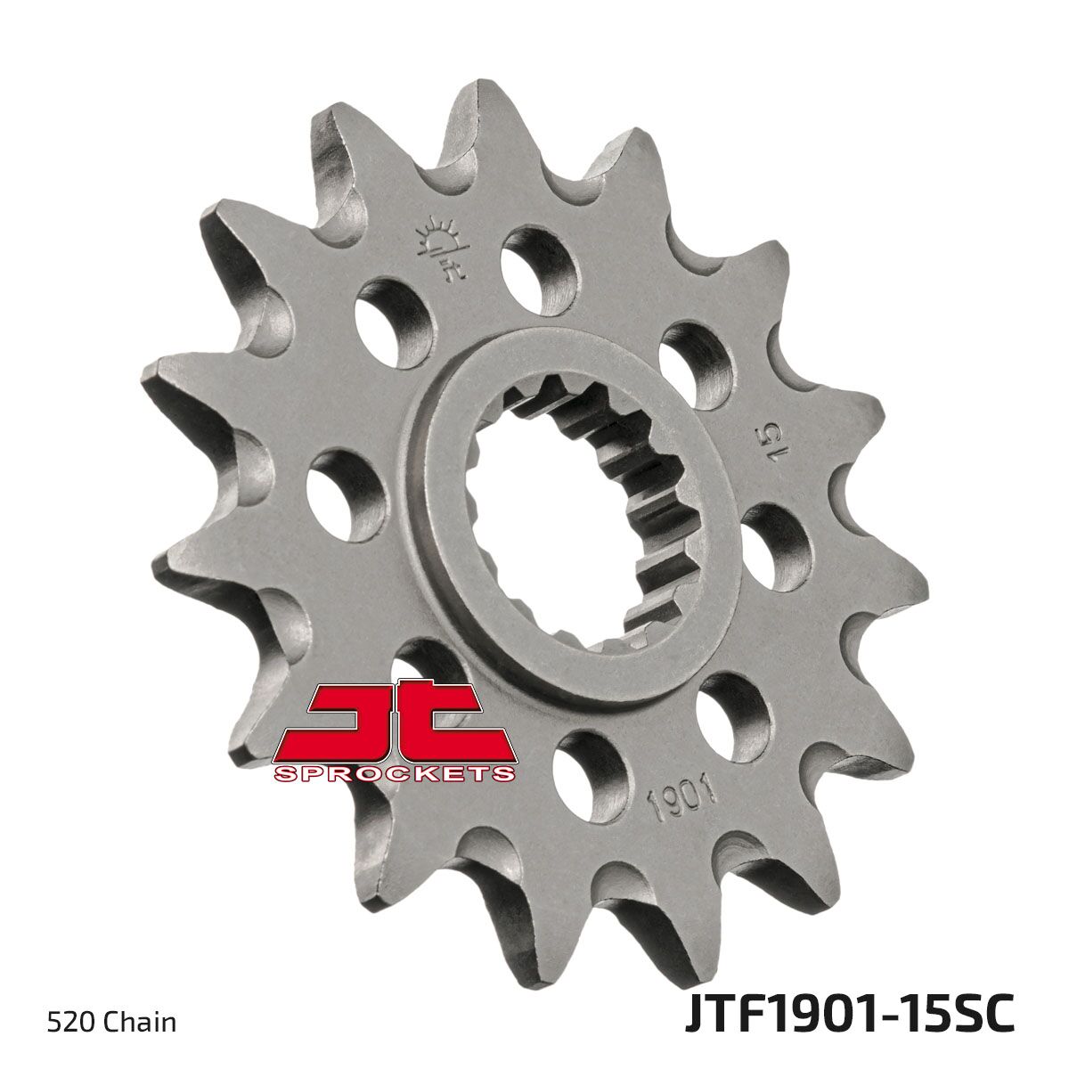JT SPROCKETS JTF1901.15SC FRONT SELF CLEANING SPROCKET 15 TEETH 520 PITCH NATURAL CHROMOLY STEEL ALLOY JTF1901.15SC