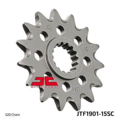 JT SPROCKETS JTF1901.15SC FRONT SELF CLEANING SPROCKET 15 TEETH 520 PITCH NATURAL CHROMOLY STEEL ALLOY JTF1901.15SC