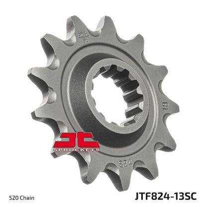 JT SPROCKETS JTF824.13SC FRONT SELF CLEANING SPROCKET 13 TEETH 520 PITCH NATURAL CHROMOLY STEEL ALLOY JTF824.13SC