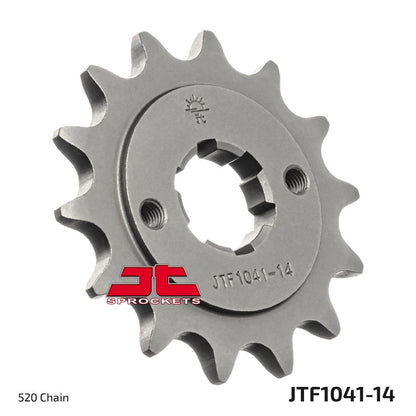 JT SPROCKETS JTF104114 FRONT REPLACEMENT SPROCKET 14 TEETH 520 PITCH NATURAL CHROMOLY STEEL ALLOY JTF1041.14