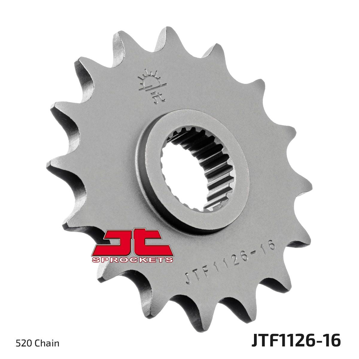 JT SPROCKETS JTF1126.16 FRONT REPLACEMENT SPROCKET 16 TEETH 520 PITCH NATURAL CHROMOLY STEEL ALLOY JTF1126.16