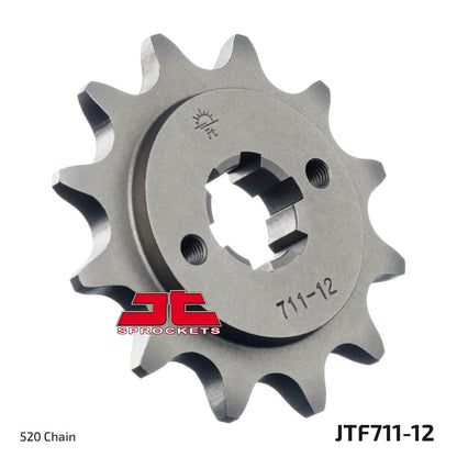 JT SPROCKETS JTF711.12 FRONT REPLACEMENT SPROCKET 12 TEETH 520 PITCH NATURAL CHROMOLY STEEL ALLOY JTF711.12