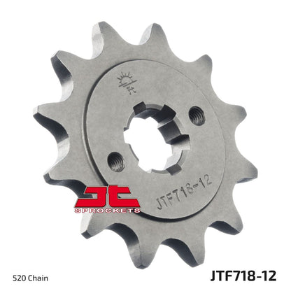 JT SPROCKETS JTF718.12 FRONT REPLACEMENT SPROCKET 12 TEETH 520 PITCH NATURAL CHROMOLY STEEL ALLOY JTF718.12