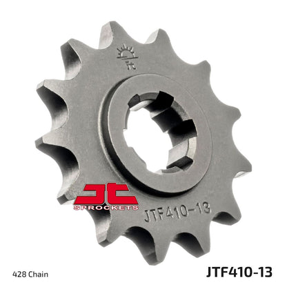 JT SPROCKETS JTF410.13 FRONT REPLACEMENT SPROCKET 13 TEETH 428 PITCH NATURAL CHROMOLY STEEL ALLOY JTF410.13