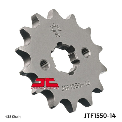 JT SPROCKETS JTF1550.14 FRONT REPLACEMENT SPROCKET 14 TEETH 428 PITCH NATURAL CHROMOLY STEEL ALLOY JTF1550.14