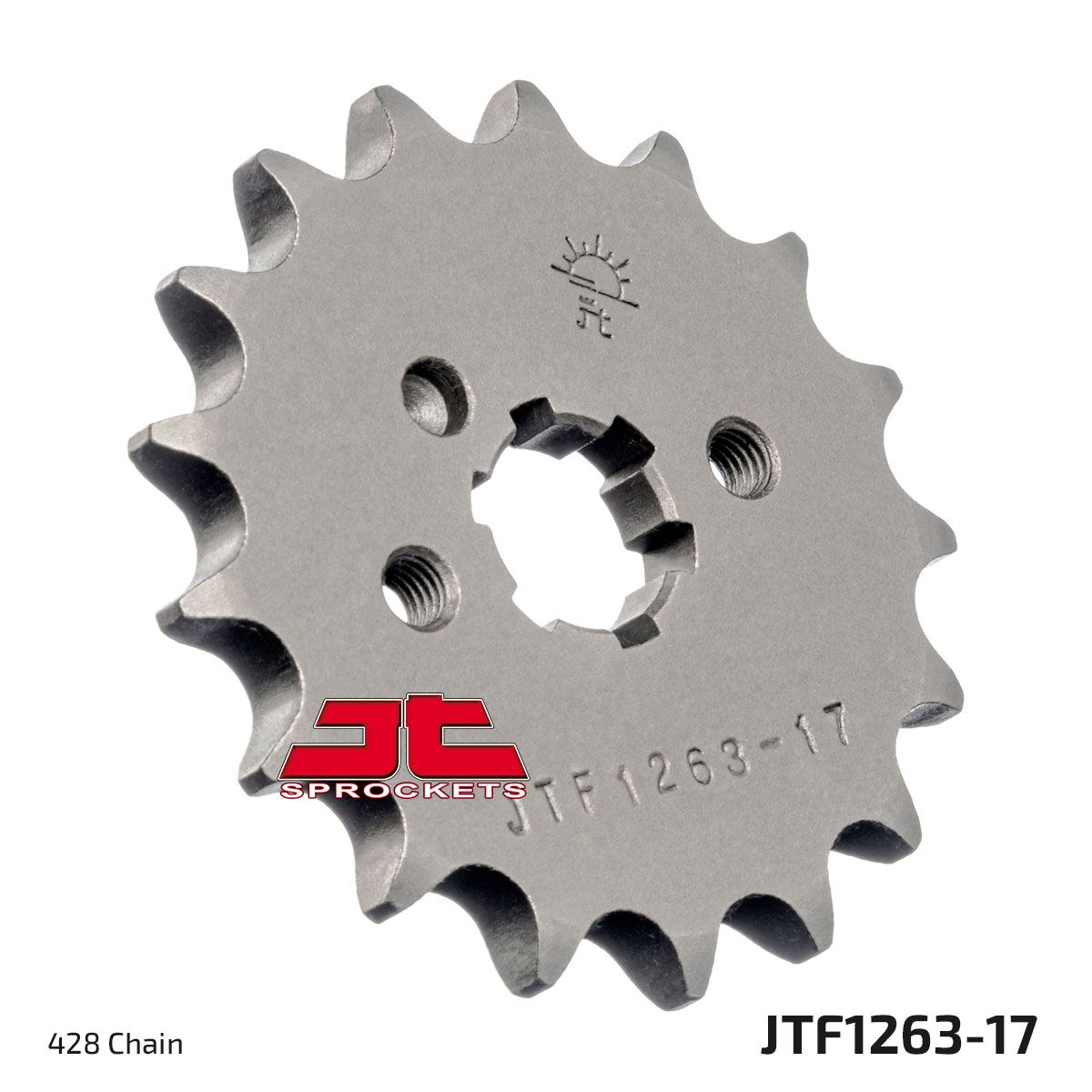 JT SPROCKETS JTF1263.17 FRONT REPLACEMENT SPROCKET 17 TEETH 428 PITCH NATURAL CHROMOLY STEEL ALLOY JTF1263.17