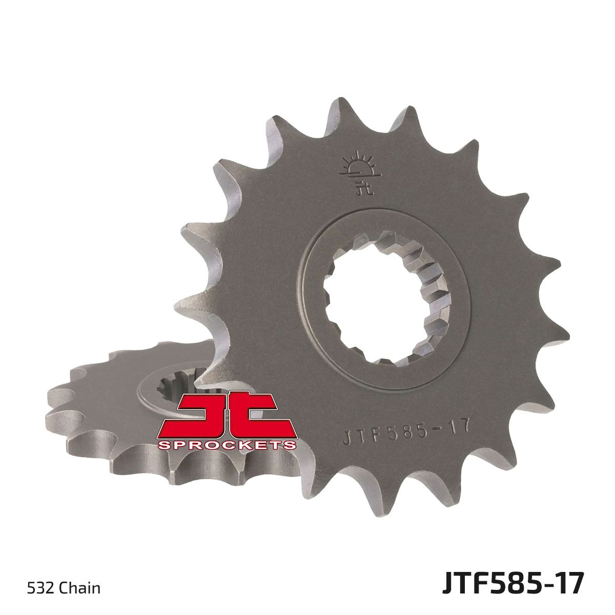 JT SPROCKETS JTF585.17 FRONT REPLACEMENT SPROCKET 17 TEETH 532 PITCH NATURAL CHROMOLY STEEL ALLOY JTF585.17