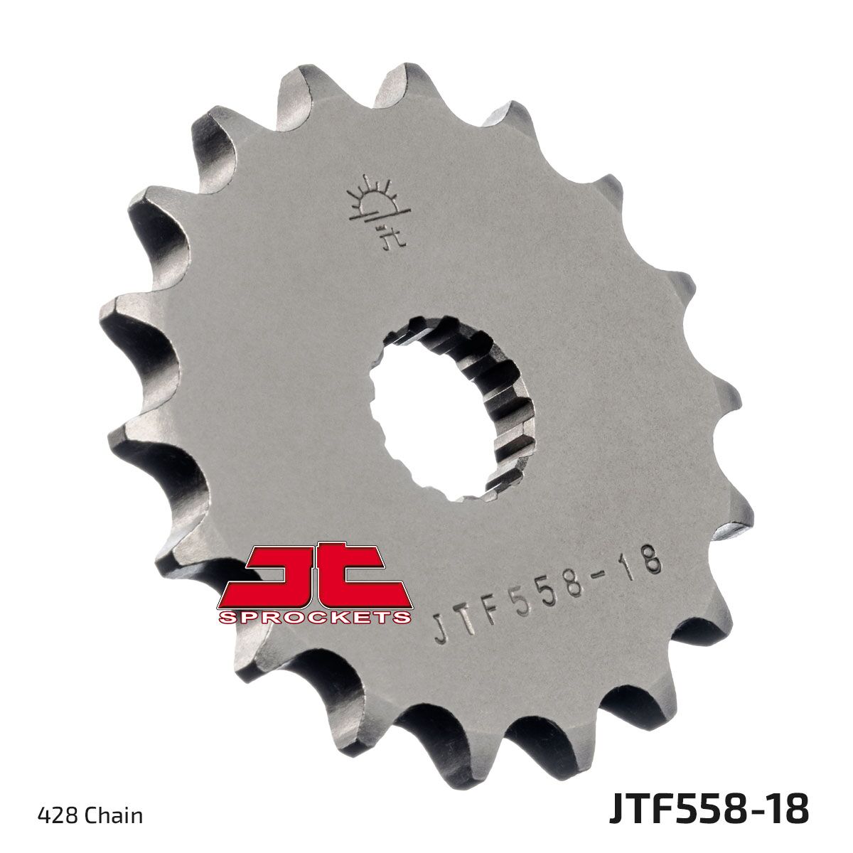 JT SPROCKETS JTF558.18 FRONT REPLACEMENT SPROCKET 18 TEETH 428 PITCH NATURAL CHROMOLY STEEL ALLOY JTF558.18